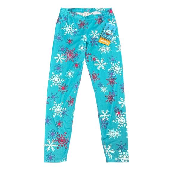 Hot Chilly's Youth Originals II Print Ankle Tight Snowflakes Leggins Size M - Picture 1 of 5